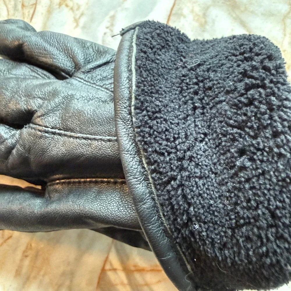 Covington Women's Black Leather Gloves Lined XL Warm Winter Driving Fashion